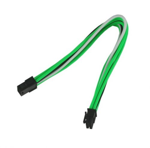 Удлинитель Nanoxia NX8PE3EGWS 8-pin PCI-E, 30см, индивидуальная оплетка, черный/зеленый/белый