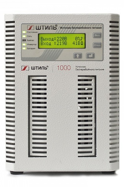 Источник бесперебойного питания Штиль ST1101SL on-line, 1кВА/0.9кВт, испол. напольное, IP20, ЖК-дисплей, светодиодные индикаторы