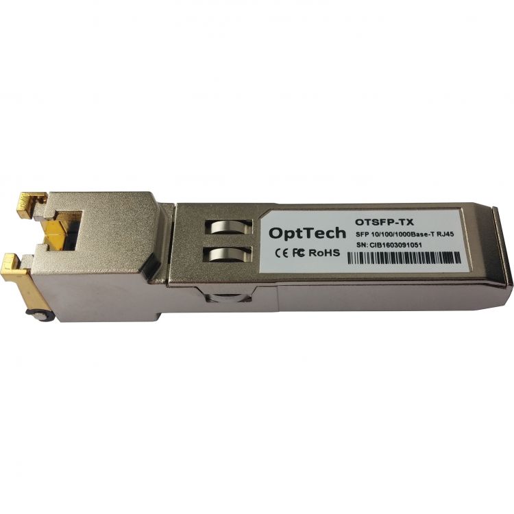 Модуль SFP OptTech OTSFP-TX-G 1000Base-T, RJ45 модуль sfp opttech otsfp bx3 sc du