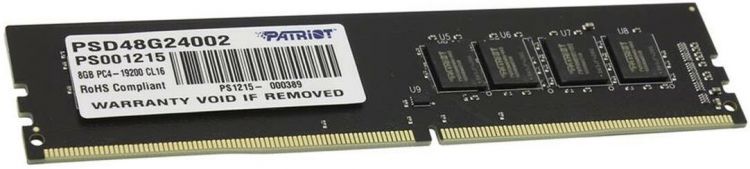 

Модуль памяти DDR4 8GB Patriot Memory PSD48G24002 Signature PC4-19200 2400MHz CL16 1.2V, PSD48G24002