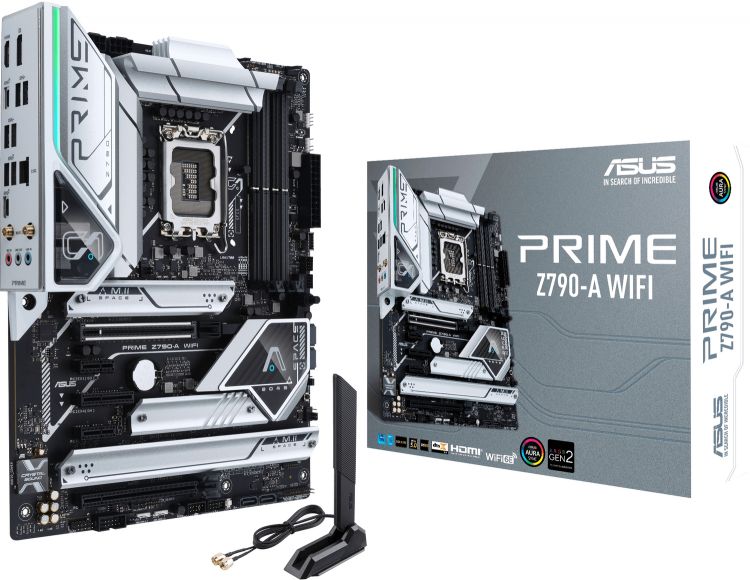 

Материнская плата ATX ASUS PRIME Z790-A WIFI (LGA1700, Z790, 4*DDR5(4800), 4*SATA RAID, 4*M.2, 5*PCIe, 7.1CH, 2.5Glan, 8*USB 3.2, BT/WiFi, HDMI/DP), PRIME Z790-A WIFI