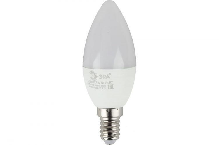 

Лампа светодиодная ЭРА Б0020619 ECO LED B35-6W-840-E14 (диод, свеча, 6Вт, нейтр, E14), Б0020619