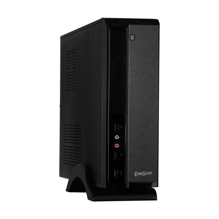 Корпус mATX Exegate MI-207 EX268691RUS черный, БП 450W с вент. 8см, 2*USB, аудио