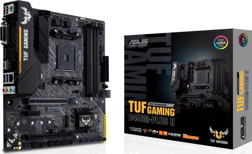 Материнская плата mATX ASUS TUF GAMING B450M-PLUS II (AM4, AMD B450, 4*DDR4(4400), 6*SATA 6G RAID, M