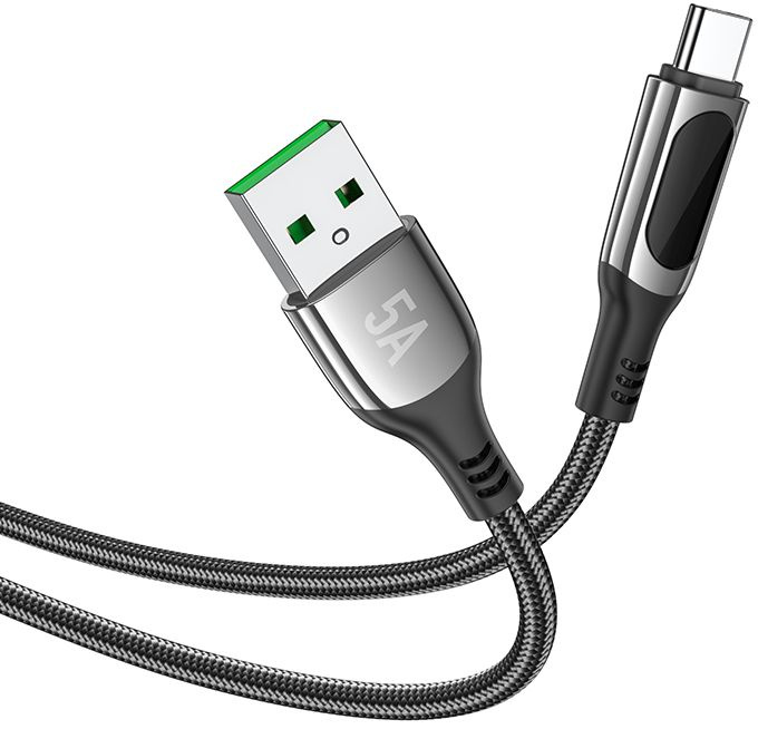 

Кабель интерфейсный Hoco S51 5A EXTREME USB (m)-USB Type-C (m) 1.2м черный (2003711), S51 5A EXTREME