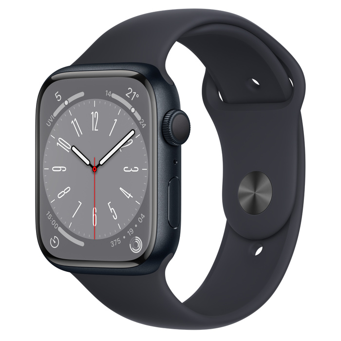 Часы Apple Watch Series 8 GPS 45mm Midnight Aluminum Case with Midnight Sport Band - S/M