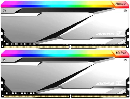 Модуль памяти DDR5 32GB (2*16GB) Netac NTZED5P66DP-32S Z RGB silver PC5-52800 6600MHz CL34 heatsink