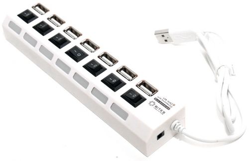 Концентратор 5bites HB27-203PWH 7*USB2.0, БП 5В-2А, 1м белый