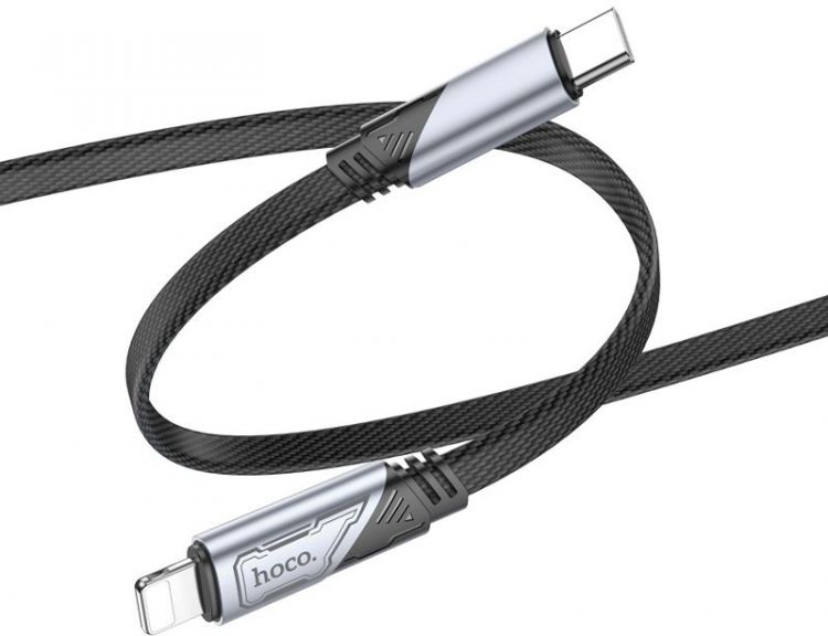 

Кабель интерфейсный Hoco U119 MACHINE PD IP USB Type-C (m)-Lightning (m) 1.2м черный коробка плоский (2002422), U119 MACHINE PD IP