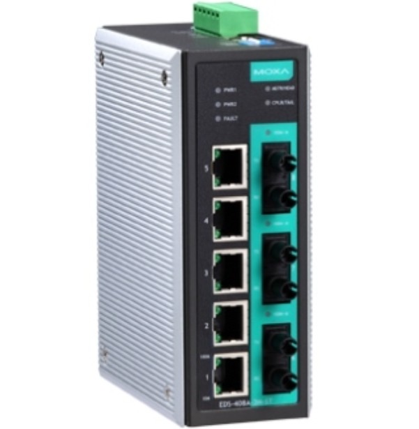 

Коммутатор управляемый MOXA EDS-408A-3M-ST 5x10/100 BaseTx ports, 3 multi mode 100 BaseFx, ST, EDS-408A-3M-ST