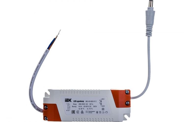 цена Драйвер светодиодный IEK LDVO0-36-0-E-K01 LED MG-40-600-01 E для светильников LED ДВО 36Вт W/S