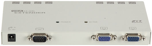 Удлинитель Rextron EV-128L VGA передающий блок, 1 вход, 8 выходов, D-Sub(15-pin), до 1280х1024, UTP Кат.5e до 150м aopen qust anc5141 кабель utp кат 5e 4 пары 100м 0 51мм [6938510883100]