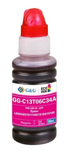 

Чернила G&G GG-C13T06C34А №112 пурпурный для Epson L6550/6570/11160/15150/15160 (70мл), GG-C13T06C34А