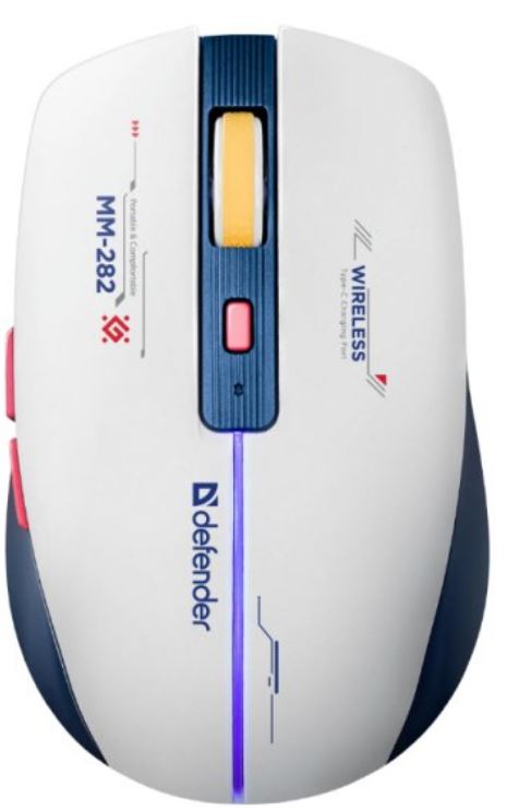 

Мышь Wireless Defender Dila MM-282 52282 цвет: белый/синий, Dila MM-282