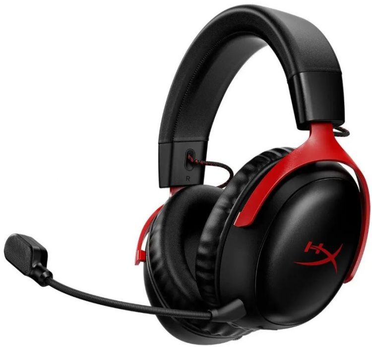 

Наушники беспроводные с микрофоном HyperX Cloud III 77Z46AA черные/красные, мониторные, радио, оголовье, Cloud III