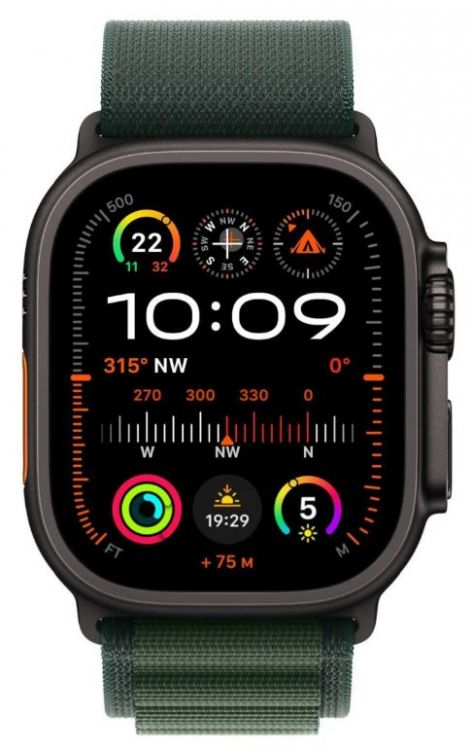 

Часы Apple Watch Ultra 2 GPS + Cellular 49mm MX4R3 Black Titanium Case with Dark Green Alpine Loop - Medium, Watch Ultra 2 GPS + Cellular 49mm
