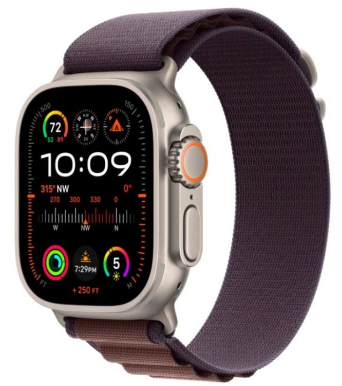 

Часы Apple Watch Ultra 2 49mm MREW3LL/A Titanium Case with Indigo Alpine Loop-Large, Watch Ultra 2 49mm