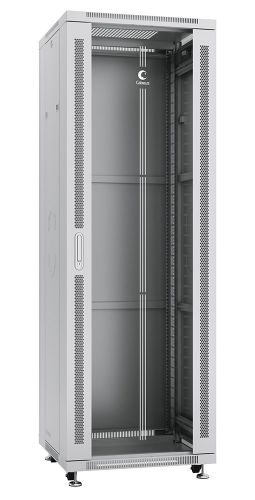 Шкаф напольный 19, 37U Cabeus SH-05C-37U60/100 600x1000x1833mm (ШхГхВ) передняя стеклянная и задняя сплошная металлическая двери, ручка с замком, цве