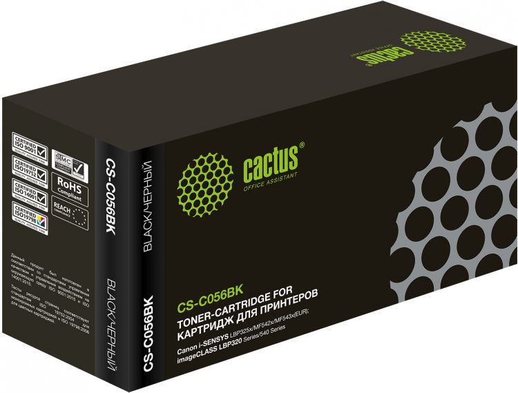 

Картридж Cactus CS-C056BK лазерный черный (10000стр.) для Canon i-SENSYS LBP325x/MF542x/MF543x, CS-C056BK