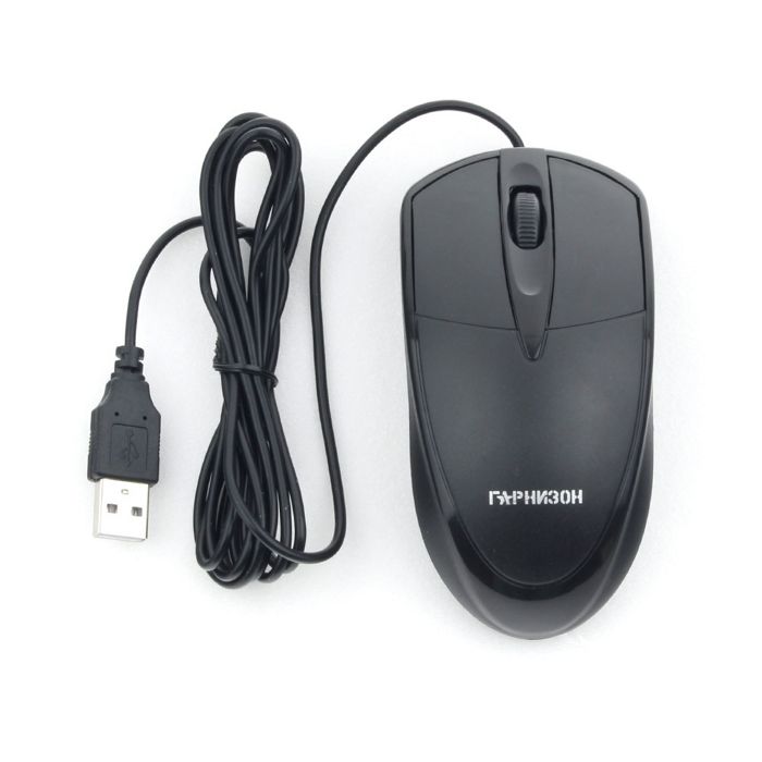 

Мышь Garnizon GM-225XL USB, чип- Х, чёрный, 2м, 1000 DPI, 2кн.+колесо-кнопка, кабель 2м, GM-225XL