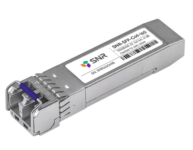 

Модуль SFP SNR SNR-SFP-C49-160 CWDM оптический, дальность до 160км (41dB), 1490нм, SNR-SFP-C49-160