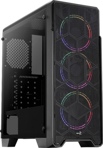 Корпус ATX AeroCool Ore Saturn FRGB 4710562754179 черный, без БП, с окном, USB 3.0, 2*USB 2.0, audio