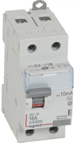 Выключатель дифференциального тока (ВДТ, УЗО) Legrand 411550 DX³-ID - 2П, 230 В~, 16 А, тип A, 10 мА