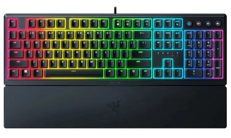 

Клавиатура Razer Ornata V3 RZ03-04460800-R3R1 мембранная (частично механика), 108 кл, USB, 2м, черная, Ornata V3