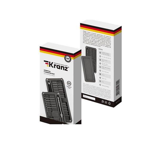 

Набор отверток KRANZ KR-12-4791 31 предмет, KR-12-4791