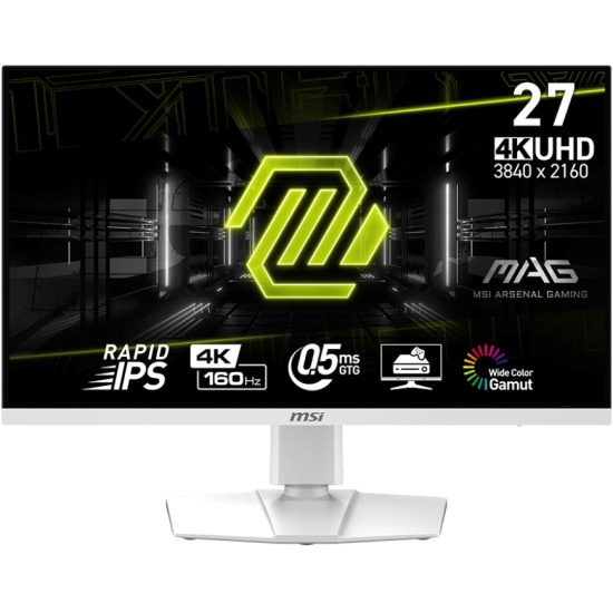 

Монитор 27" MSI Optix MAG 274URFW 9S6-3CC29H-430 белый IPS LED 16:9 HDMI полуматовая HAS Piv 1000:1 400cd 178гр/178гр 3840x2160 144Hz DP 4K, Optix MAG 274URFW