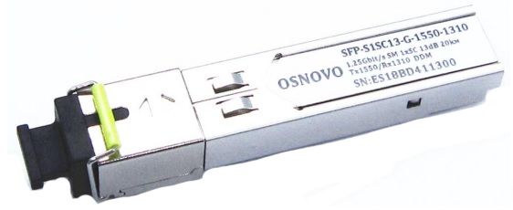 Модуль SFP OSNOVO SFP-S1SC13-G-1550-1310 модуль osnovo sfp s1sc13 g 1550 1310