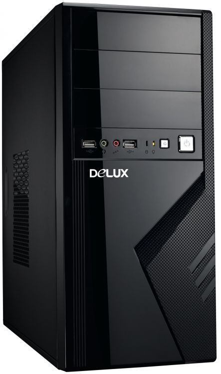 Корпус ATX Delux 875 черный, с БП 500W