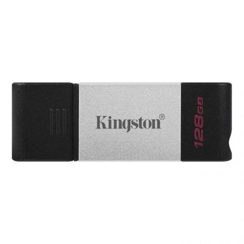 Накопитель USB 3.1 128GB Kingston DataTraveler 80 DT80/128GB OTG USB Type-C, черный/серебристый
