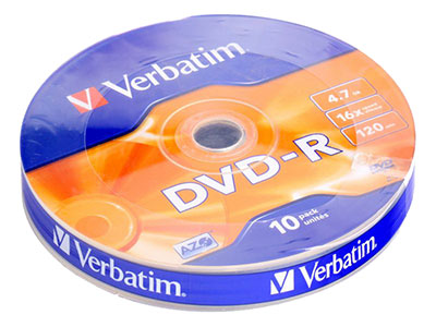 Диск DVD-R Verbatim 43729 4.7Gb 16x Cake Box (10шт) (43729)