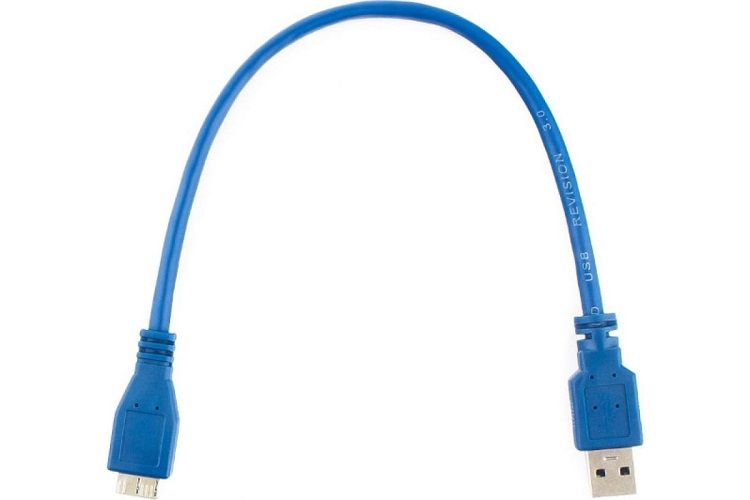 

Кабель интерфейсный USB 3.0 Cablexpert AM/microBM 9P CCP-mUSB3-AMBM-1 30 см, экран, синий, пакет, AM/microBM 9P