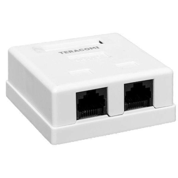 

Розетка компьютерная настенная EKF TRP-WBOX-2RJ45-6UTP-WH TERACOM PRO Cat.6 неэкран. 2 порта RJ-45 Dual IDC белая, TRP-WBOX-2RJ45-6UTP-WH