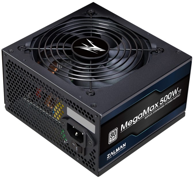 

Блок питания ATX Zalman MegaMax 500W v2 ZM500-TXII (V2) 80PLUS STANDARD, Active PFC, 120mm fan Retail, MegaMax 500W v2