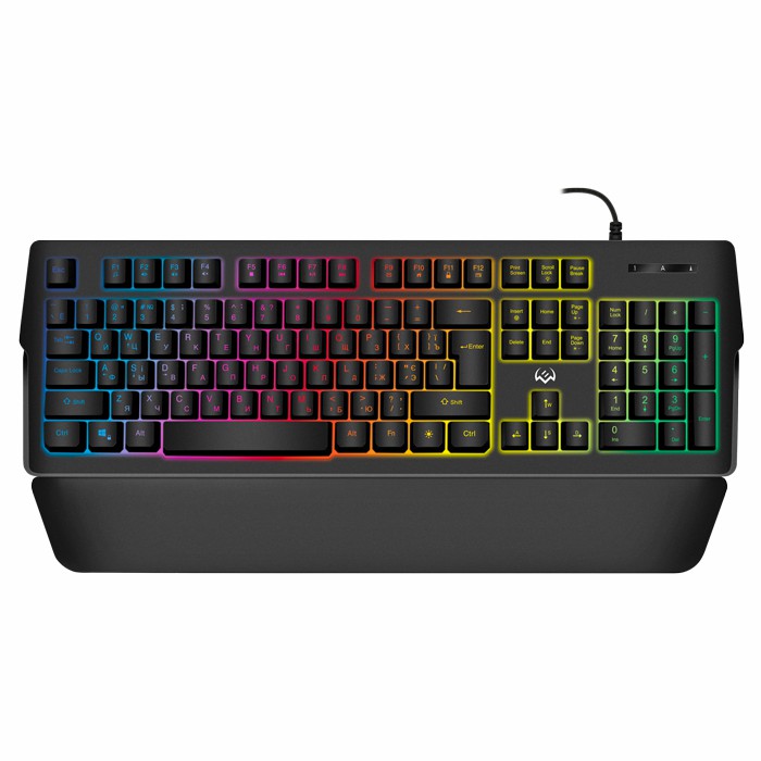 Клавиатура Sven KB-G9400 SV-019594 черная, 104кл, RGB-подсветка, 1.8м