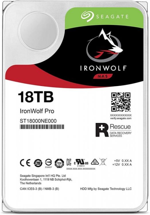 Жесткий диск 18TB SATA 6Gb/s Seagate ST18000NE000 NAS Ironwolf Pro (7200rpm) 256Mb 3.5"