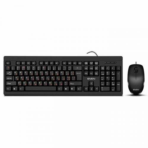 Клавиатура и мышь Sven KB-S320C SV-020613 клавиатура: чёрная, 104кл, кабель 1.5м, мышь: чёрная, 3кл,