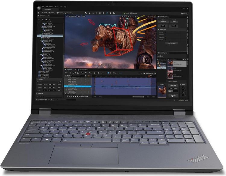 Ноутбук Lenovo ThinkPad P16 G2 21FA0051US i7-14700HX/32GB/1TB SSD/RTX 2000 Ada 8GB/16”WQUXGA IPS/WiFi/BT/cam/Win11Pro/Storm Grey