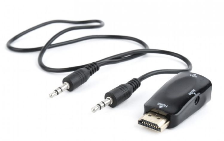 Переходник Cablexpert A-HDMI-VGA-02 HDMI-VGA, 19M/15F, Jack3.5 аудиовыход