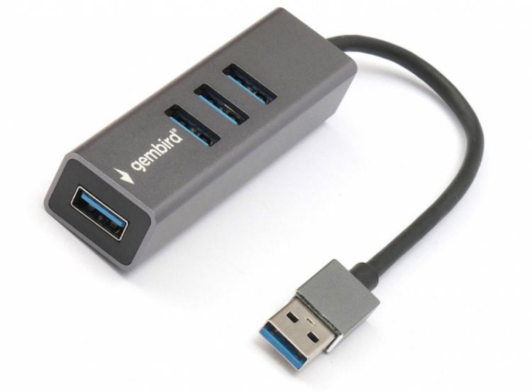 

Концентратор USB 3.0 Gembird UHB-C454 4 порта, кабель 17см, UHB-C454