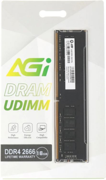 

Модуль памяти DDR4 16GB AGI AGI266616UD138 2666MHz UD138 RTL PC4-21300 DIMM 288-pin 1.2В Ret, AGI266616UD138