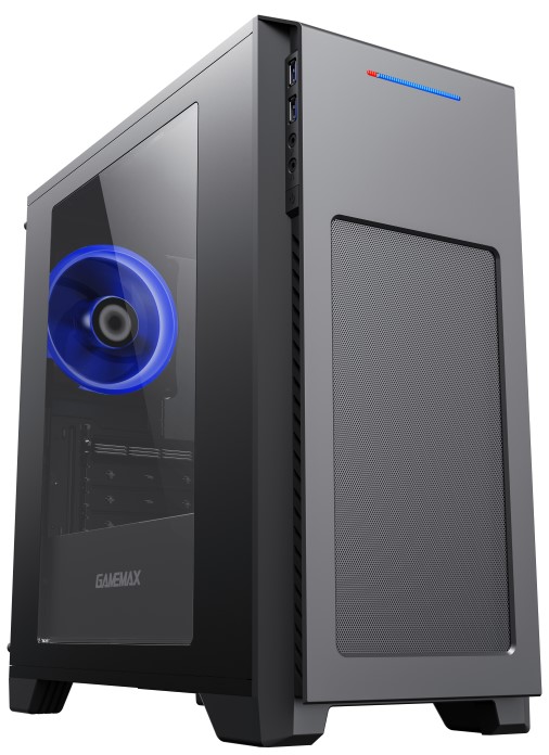 Корпус mATX GameMax M63 черный, без БП, боковое окно из акрила, 2*USB 3.1, audio