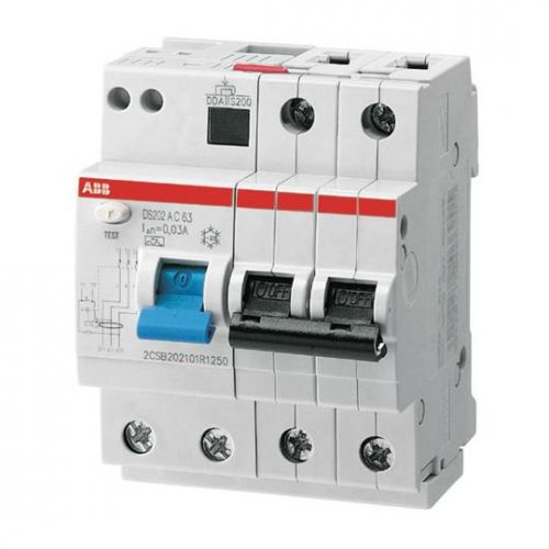 Автоматический выключатель дифф. тока (АВДТ) ABB 2CSR252001R1164 DS202 4мод. 16А 30mA 6kA(АС)