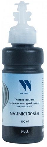 Чернила NVP NV-INK100BkH Black универсальные на водной основе для аппаратов НР (100 ml)