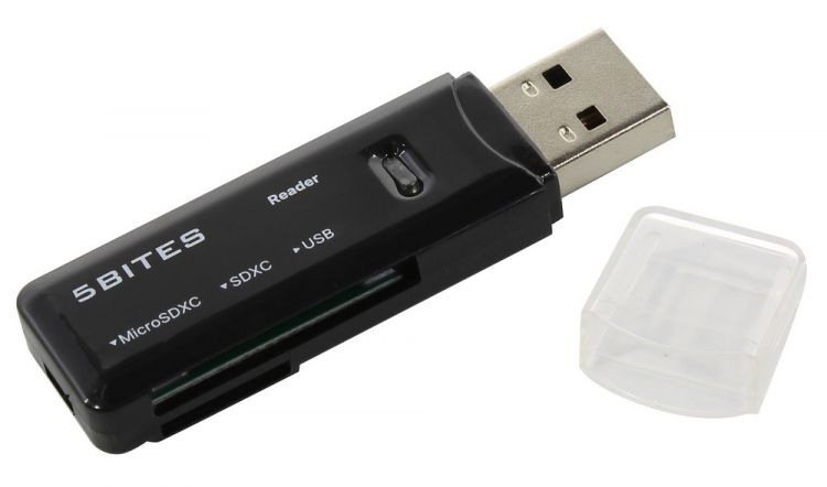 

Карт-ридер 5bites RE3-200BK USB3.0, SD, TF, USB PLUG, black, RE3-200BK