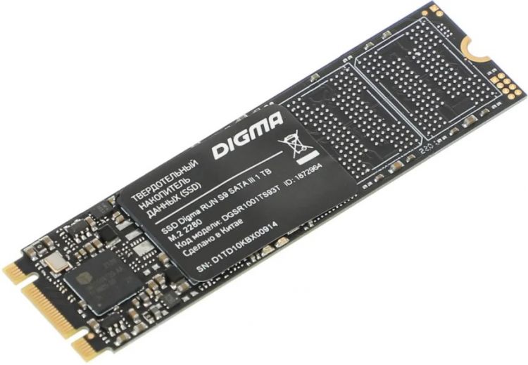 Накопитель SSD M.2 2280 Digma DGSR1001TS93T SATA III 1Tb Run S9