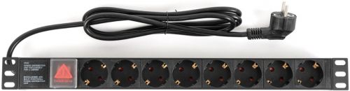 Блок розеток Бастион Rapan-PDU8 S-S 220 В, 16 А 19” 8 розеток Schuko, цвет черный